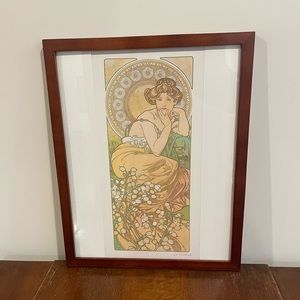 Alphonse Mucha Topaz Framed Print 12x15 Precious Stones Art Nouveau Bohemian Art